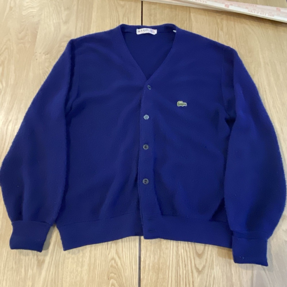 Vtg 60's IZOD Of London Mens Cardigan Small Alligator Preppy Old Money Classic